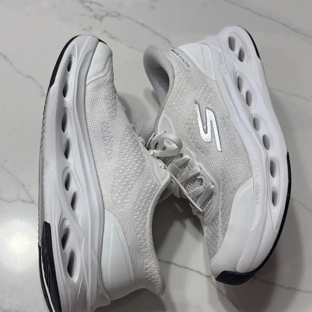Skechers Women's White Slip-On Sneakers - Picture 9 of 17